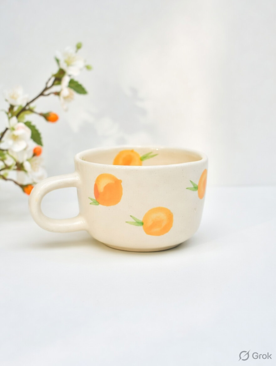 OrangeMotifCeramicMug