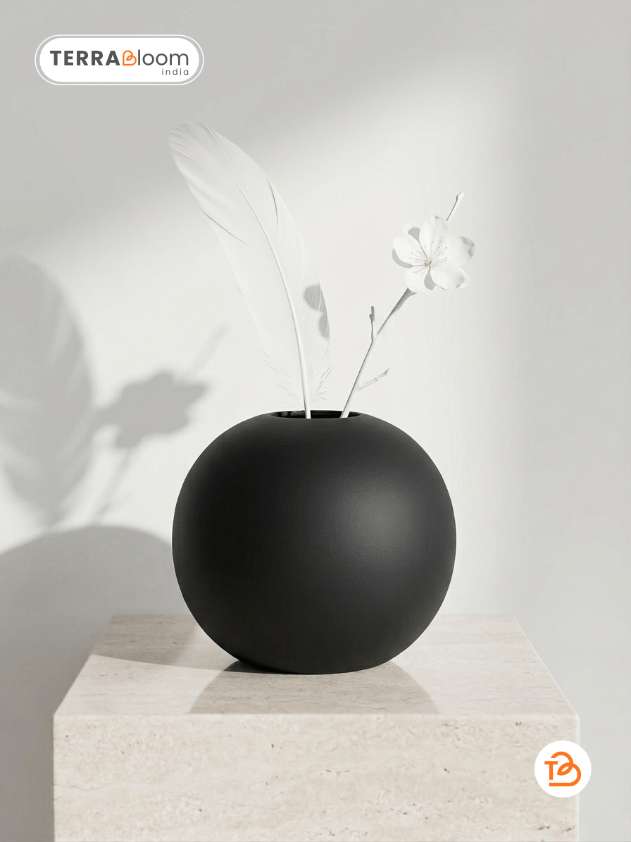 Minimalist Black Ceramic Vase