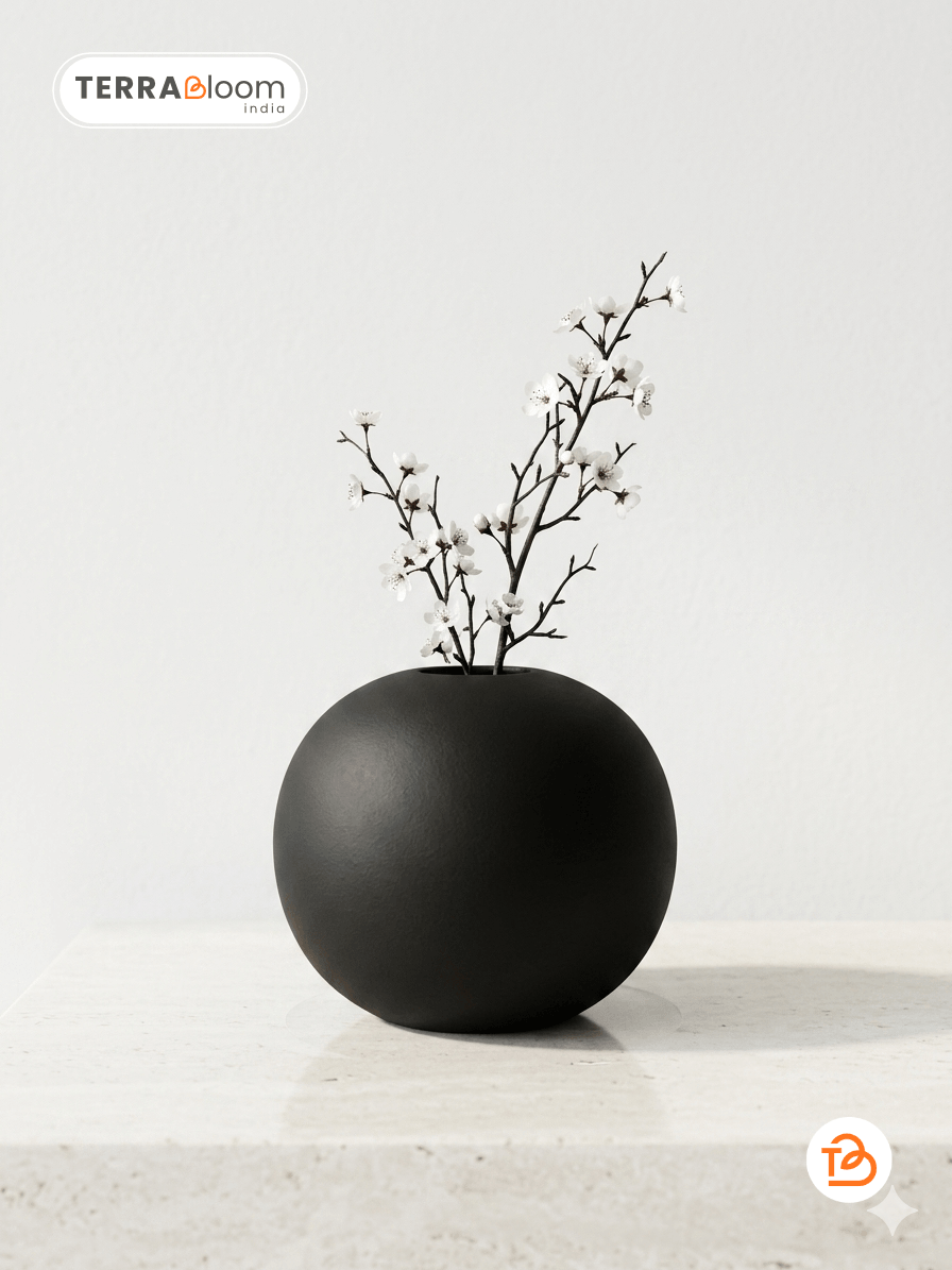 Minimalist Black Ceramic Vase
